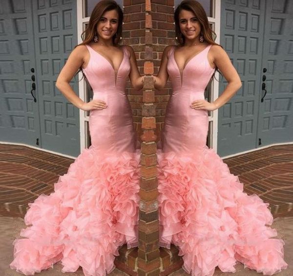 pink organza ruffles prom dresses deep v neck mermaid evening gowns cocktail formal party gowns 243364, Black
pink organza ruffles prom dresses deep v neck mermaid evening gowns cocktail formal party gowns 243364, Black