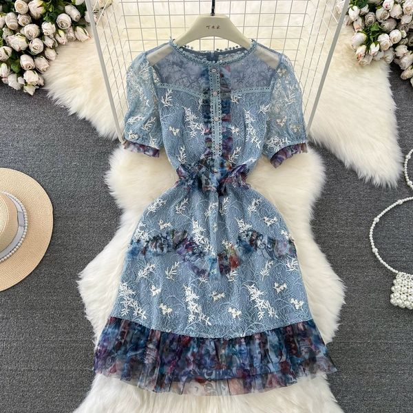 summer retro palace style dress temperament short sleeve round neck slim a-line ruffled lace dress, Black;gray
summer retro palace style dress temperament short sleeve round neck slim a-line ruffled lace dress, Black;gray