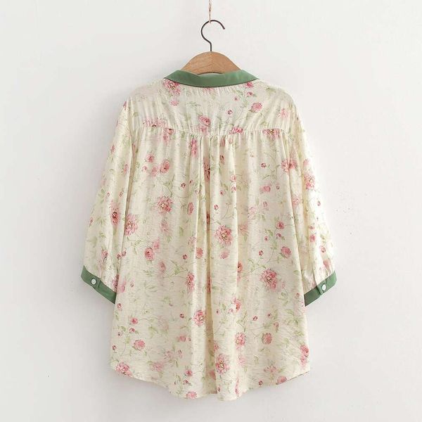 item comfortable shirt cotton cold flower print cropped sleeve for women in summer loose slimming top, White
item comfortable shirt cotton cold flower print cropped sleeve for women in summer loose slimming top, White