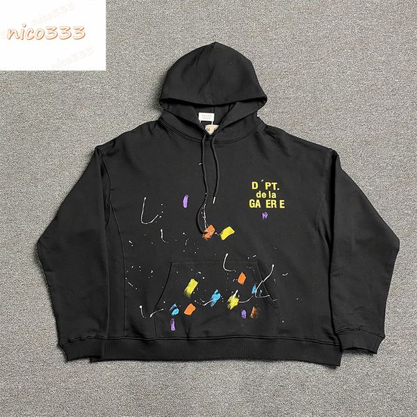 23ss new ga depts french gold letters splash ink tie dye cotton loose trend versatile men and women hooded sweatshirts, Black
23ss new ga depts french gold letters splash ink tie dye cotton loose trend versatile men and women hooded sweatshirts, Black