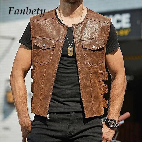 men s vests 2023 vintage brown motorcycle men zipper pockets leather jacket all match sleeveless riding vest motor biker jackets 230814, Black;white
men s vests 2023 vintage brown motorcycle men zipper pockets leather jacket all match sleeveless riding vest motor biker jackets 230814, Black;white