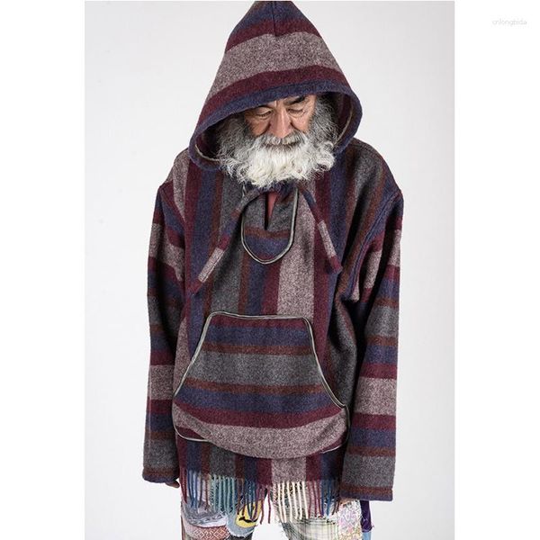 men's hoodies spring autumn woolen cloth color matching plaid loose hooded sweater men and women, Black
men's hoodies spring autumn woolen cloth color matching plaid loose hooded sweater men and women, Black