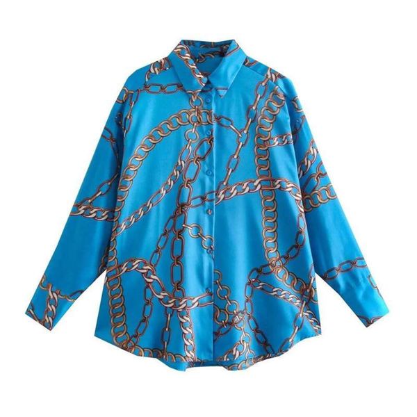 chain printed shirt for women spring and autumn style loose boyfriend lazy big edition top, White
chain printed shirt for women spring and autumn style loose boyfriend lazy big edition top, White