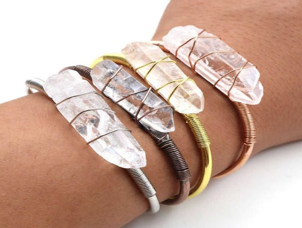 wire wrap raw mineral crystal stone bangles natural stone clear quartz bangles bracelets open cuff copper bangles female jewelry q1924759, Black
wire wrap raw mineral crystal stone bangles natural stone clear quartz bangles bracelets open cuff copper bangles female jewelry q1924759, Black