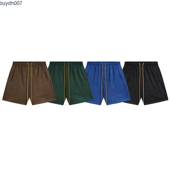 ba5b men's shorts rhude embroidery letter solid color drawstring american high street fashion brand loose casual sports capris summer, White;black
ba5b men's shorts rhude embroidery letter solid color drawstring american high street fashion brand loose casual sports capris summer, White;black