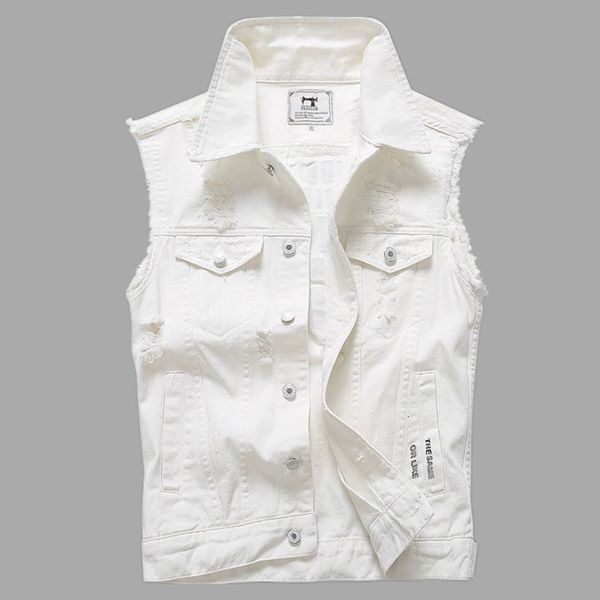 men's vests 2023 summer denim vest sleeveless tank white fashion korean fit jacket 230812, Black;white
men's vests 2023 summer denim vest sleeveless tank white fashion korean fit jacket 230812, Black;white