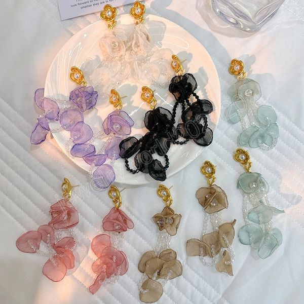 handmade crystal pearl long tassel dangle earrings vintage fairy flower fabric bohemian jewelry accessories for women statement, Silver
handmade crystal pearl long tassel dangle earrings vintage fairy flower fabric bohemian jewelry accessories for women statement, Silver
