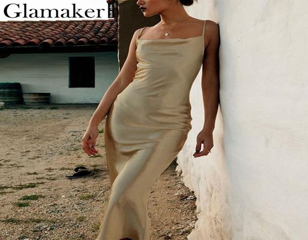 glamaker satin gold backless bodycon long dress women summer lace up white party dress elegant female maxi club beach dress m1109875, Black;gray
glamaker satin gold backless bodycon long dress women summer lace up white party dress elegant female maxi club beach dress m1109875, Black;gray
