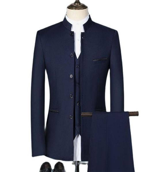 men s suits blazers fashion casual boutique white stand up collar chinese style 3 pcs suit set slim fit jacket coat pants vest 2215183193, White;black
men s suits blazers fashion casual boutique white stand up collar chinese style 3 pcs suit set slim fit jacket coat pants vest 2215183193, White;black