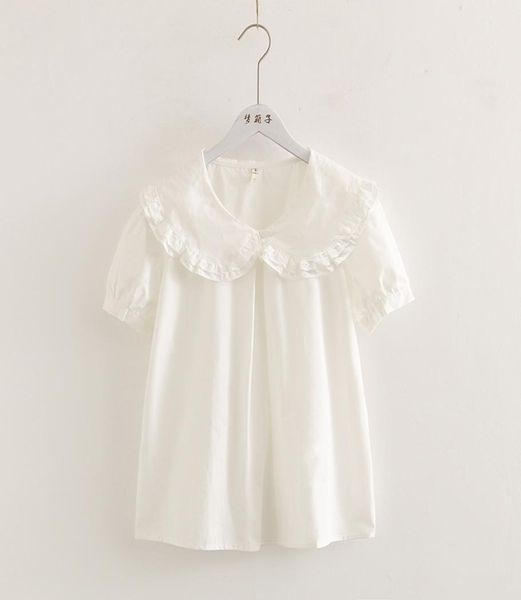sweet lolita shirt mori girls summer japanese style fresh peter pan collar short sleeve white solid cotton blouse 2103205676703
sweet lolita shirt mori girls summer japanese style fresh peter pan collar short sleeve white solid cotton blouse 2103205676703