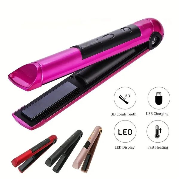 usb rechargeable professional hair curling iron, 2 in 1 twist portable hair straightener & curler flat hair styler styling tool, Black
usb rechargeable professional hair curling iron, 2 in 1 twist portable hair straightener & curler flat hair styler styling tool, Black