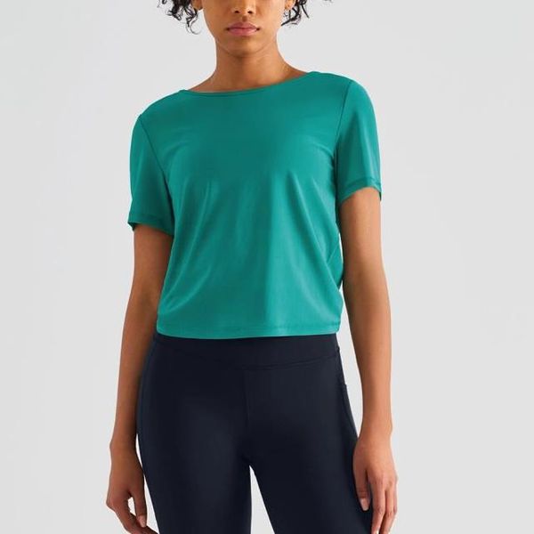 new mesh yoga short sleeve round neck breathable elastic backless women's sports t-shirt cover-up
new mesh yoga short sleeve round neck breathable elastic backless women's sports t-shirt cover-up