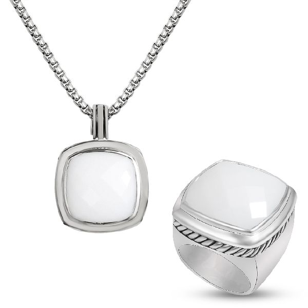 20mm cz ring & necklace set classic large design jewelry set for women men without side stone, Golden;silver
20mm cz ring & necklace set classic large design jewelry set for women men without side stone, Golden;silver
