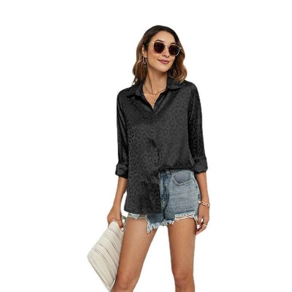 autumn print shirt leopard pattern jacquard loose casual long sleeve blouse for women, White
autumn print shirt leopard pattern jacquard loose casual long sleeve blouse for women, White