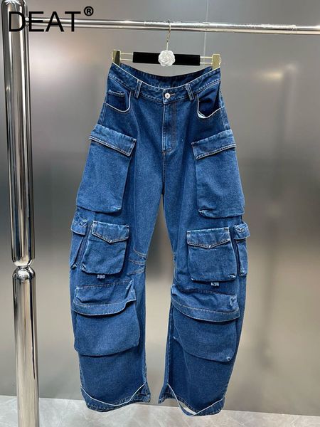 women's jeans deat fashion quality multiple pockets design jean women's loose high waist cargo denim trouser female spring 11p0339, Blue
women's jeans deat fashion quality multiple pockets design jean women's loose high waist cargo denim trouser female spring 11p0339, Blue
