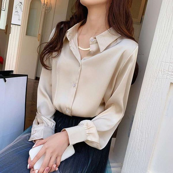spring and blouses autumn style long sleeved blouse satian faced draping shirt womens design chiffon professional, White
spring and blouses autumn style long sleeved blouse satian faced draping shirt womens design chiffon professional, White