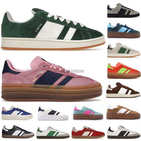 

2023 gazelle bold platform casual shoes men women designer campus sneakers pink glow og vegan black gum low leather vegan white gum velvet m