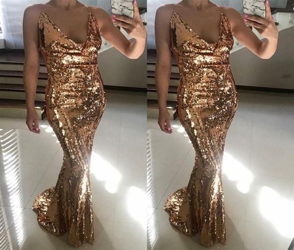 light rose gold mermaid prom dresses spaghetti straps vneck sleeveless sequined long prom dress glamorous fashion formal par7512775, Black
light rose gold mermaid prom dresses spaghetti straps vneck sleeveless sequined long prom dress glamorous fashion formal par7512775, Black