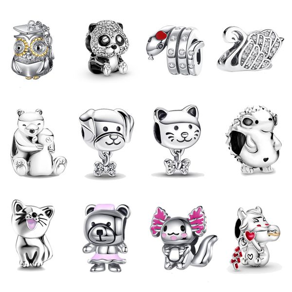 925 silver classic cute animal charms fashion jewelry accessories panda swan bead pendant diy fit pandora bracelet designer necklace for wom, Bronze;silver
925 silver classic cute animal charms fashion jewelry accessories panda swan bead pendant diy fit pandora bracelet designer necklace for wom, Bronze;silver