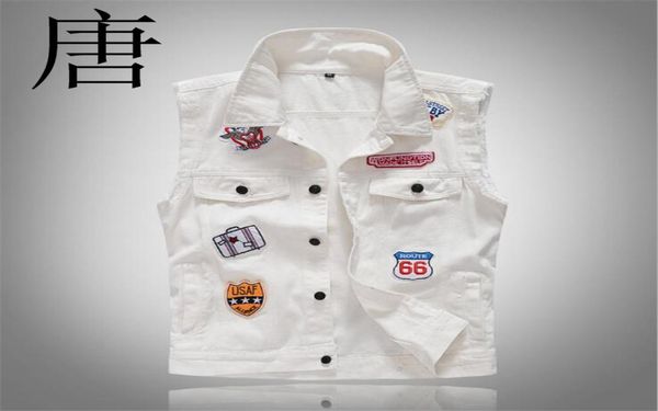 tang cool 2019 patch white masculino mens single breasted men vest denim jeans waistcoat5545513, Black;white
tang cool 2019 patch white masculino mens single breasted men vest denim jeans waistcoat5545513, Black;white