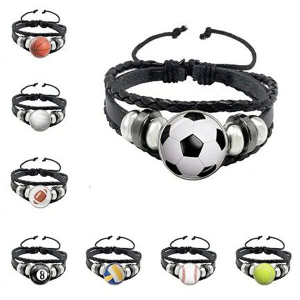 soccer basketball volleyball glass alloy button bracelet punk multilayer braided leather bangle football sport lover gift gc2254, Golden;silver
soccer basketball volleyball glass alloy button bracelet punk multilayer braided leather bangle football sport lover gift gc2254, Golden;silver