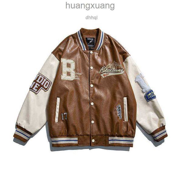 mens varsity pu leather baseball jacket men women vintage embroidery letter patchwork college coats hip hop bomber coat t220816, Black;brown
mens varsity pu leather baseball jacket men women vintage embroidery letter patchwork college coats hip hop bomber coat t220816, Black;brown