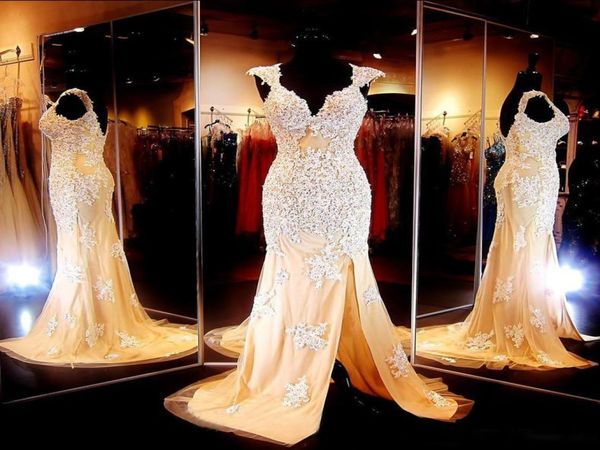 2019 prom dresses with slit beaded appliques mermaid style backless cap sleeves long party dresses party evening gowns1571486, Black
2019 prom dresses with slit beaded appliques mermaid style backless cap sleeves long party dresses party evening gowns1571486, Black