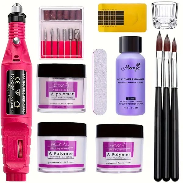 acrylic nail kit electric nail drill acrylic powder with professional nail kit for nail extension acrylic nail brush nail art starter kit
acrylic nail kit electric nail drill acrylic powder with professional nail kit for nail extension acrylic nail brush nail art starter kit