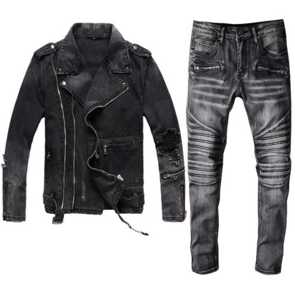 winter mens black denim two piece set new autumn fashion slim denim jackets and biker jeans vintage 2pcs sets brand clothes suits6445921, Gray
winter mens black denim two piece set new autumn fashion slim denim jackets and biker jeans vintage 2pcs sets brand clothes suits6445921, Gray