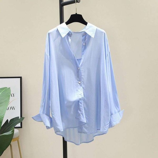 early spring wear draping cotton shirt womens korean style loose casual thin long sleeve white
early spring wear draping cotton shirt womens korean style loose casual thin long sleeve white