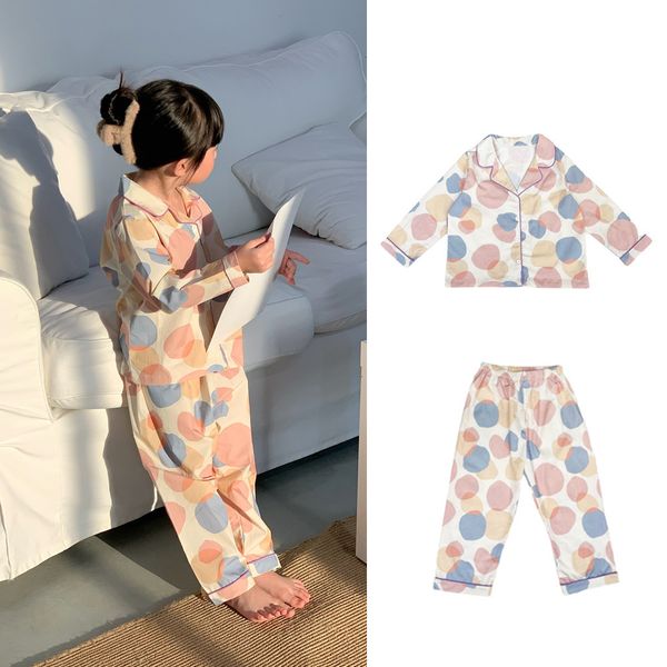 clothing sets girls' pajamas spring girls' cute colorful dot long-sleeved pajamas set children's home service pajamas two-pie, White
clothing sets girls' pajamas spring girls' cute colorful dot long-sleeved pajamas set children's home service pajamas two-pie, White
