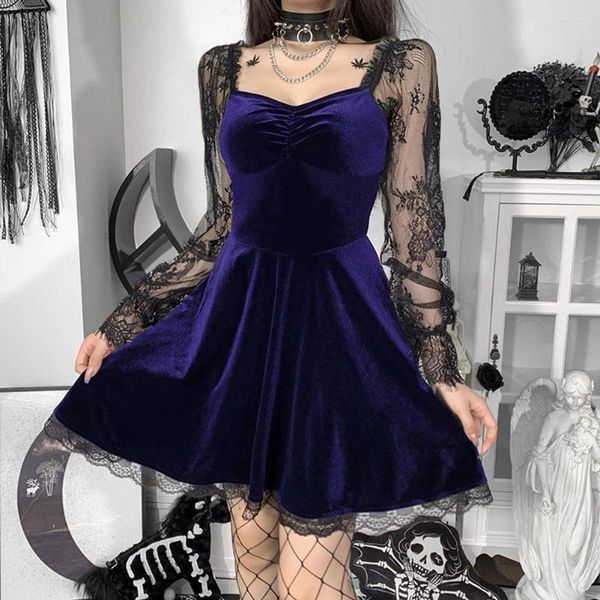 women gothic lolita dresses black vintage lace-up long sleeve dress punk goth high waist dresses cosplay party prom velvet skirt, Black;gray
women gothic lolita dresses black vintage lace-up long sleeve dress punk goth high waist dresses cosplay party prom velvet skirt, Black;gray