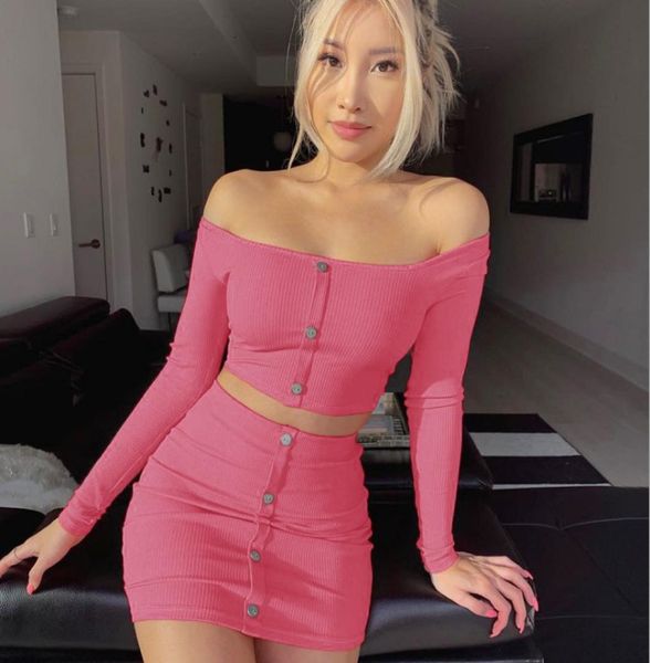 women two piece set slash neck long sleeve crop skirts high waist bodycon mini skirt1174973, Black;gray
women two piece set slash neck long sleeve crop skirts high waist bodycon mini skirt1174973, Black;gray