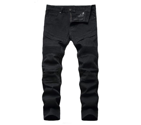 men039s biker jeans black white pleated denim pants plus size slim straight classic trousers5399210, Blue
men039s biker jeans black white pleated denim pants plus size slim straight classic trousers5399210, Blue