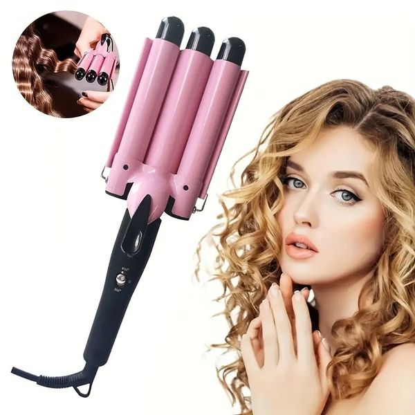 3 barrel curling iron hair crimper professional hair curling wand waves curling iron hair styling tools, Black
3 barrel curling iron hair crimper professional hair curling wand waves curling iron hair styling tools, Black