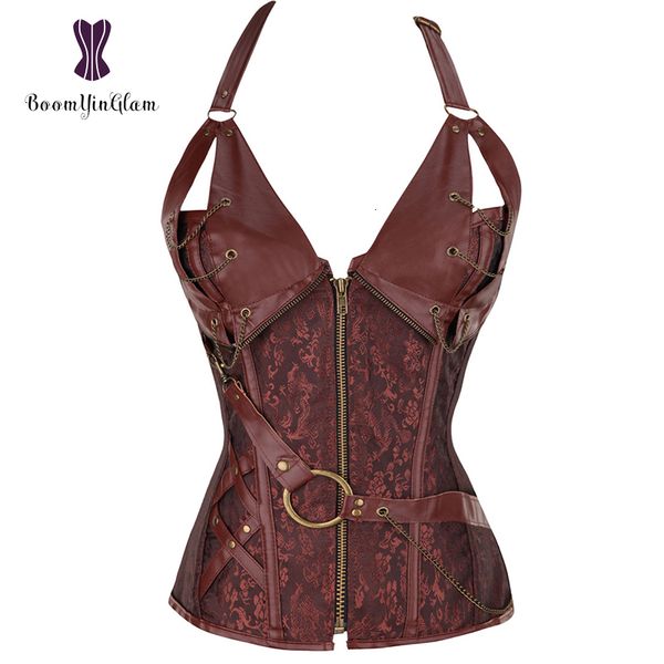 women's shapers plus size zip up shaper spiral steel boned steampunk goth halter leather bustier corset s-6xl 908# 230812, Black;white
women's shapers plus size zip up shaper spiral steel boned steampunk goth halter leather bustier corset s-6xl 908# 230812, Black;white