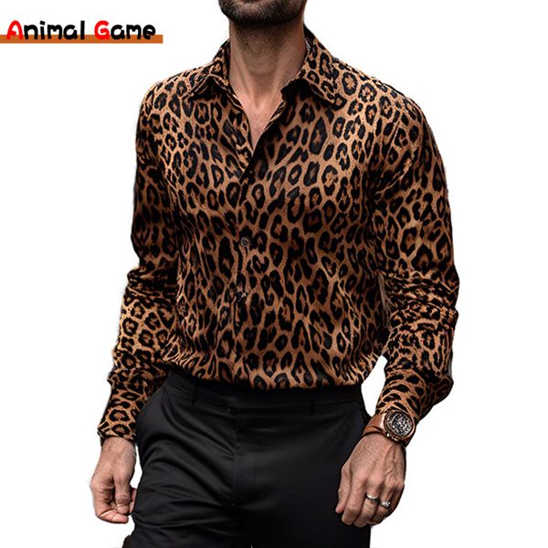 men s casual shirts mens long sleeve fashion leopard design print dress shirt 230814, White;black
men s casual shirts mens long sleeve fashion leopard design print dress shirt 230814, White;black