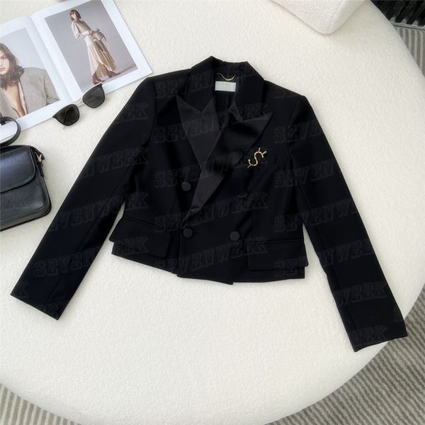 brands women suits jackets coats with metal letter brooch cropped fashion jacket charm lady outerewear, Black
brands women suits jackets coats with metal letter brooch cropped fashion jacket charm lady outerewear, Black