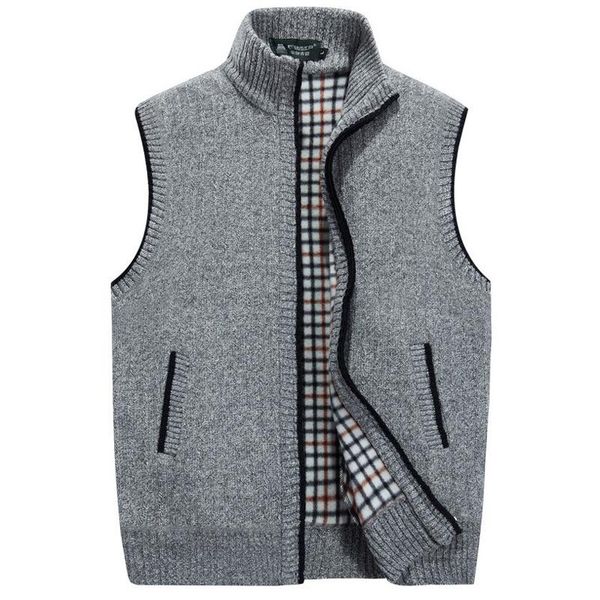 men's vests stand collar loose zipper sleeveless knitted cardigan sweater vest jacket 230812, Black;white
men's vests stand collar loose zipper sleeveless knitted cardigan sweater vest jacket 230812, Black;white
