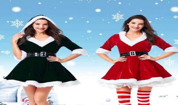 ms santa women christmas costume half sleeves hooded vneck ball gown aline mini dress with white fuzzy trim belt set cosp2874283, Black;red
ms santa women christmas costume half sleeves hooded vneck ball gown aline mini dress with white fuzzy trim belt set cosp2874283, Black;red