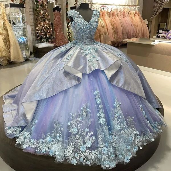 sky blue ball gown 15 year old quinceanera dresses princess sleeveless tulle appliques 3d flower v-neck birthday party, Blue;red
sky blue ball gown 15 year old quinceanera dresses princess sleeveless tulle appliques 3d flower v-neck birthday party, Blue;red