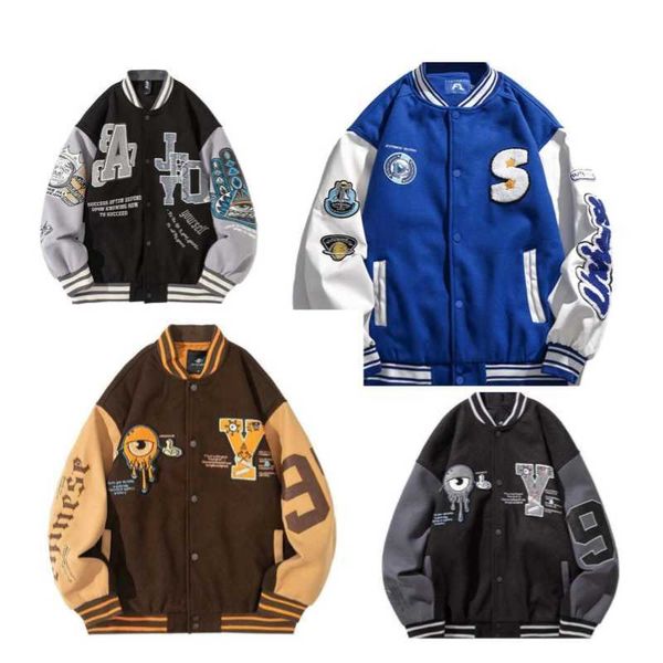 men's woman jackets spring varsity hip hop loose pattern embroidery splicing bomber street preppy thin baseball uniform fall, Black;brown
men's woman jackets spring varsity hip hop loose pattern embroidery splicing bomber street preppy thin baseball uniform fall, Black;brown