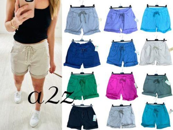shorts women ladies magic shorts front pockets italian pants summer turn up crop, White;black
shorts women ladies magic shorts front pockets italian pants summer turn up crop, White;black