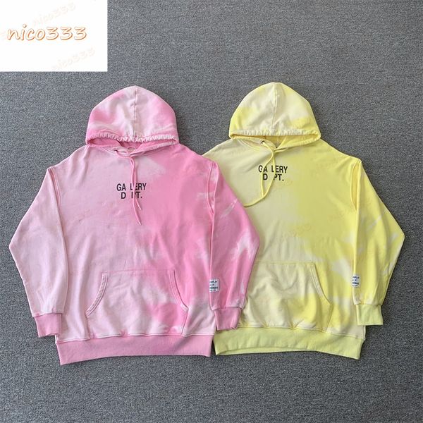 23ss new ga depts tie dye classic yellow pink letters cotton loose trend terry hundred men and women hooded sweatshirt, Black
23ss new ga depts tie dye classic yellow pink letters cotton loose trend terry hundred men and women hooded sweatshirt, Black