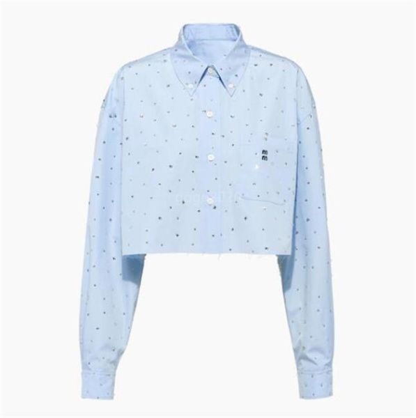 women vintage cotton short designer shirts blouse with diamant 2022 girls milan runway high end custom poplin designer shirt 6942928, White
women vintage cotton short designer shirts blouse with diamant 2022 girls milan runway high end custom poplin designer shirt 6942928, White