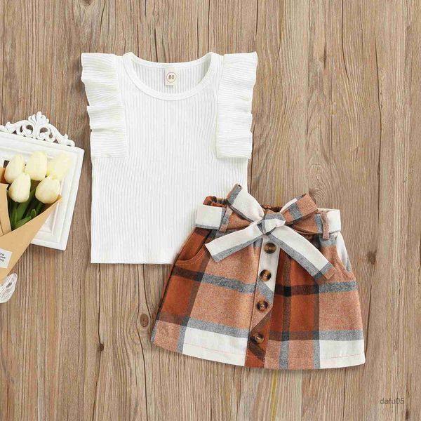 clothing sets 0-5years toddler baby girl 2pcs summer clothing set off shoulder solid vest plaid printed a-line skirts r230814, White
clothing sets 0-5years toddler baby girl 2pcs summer clothing set off shoulder solid vest plaid printed a-line skirts r230814, White