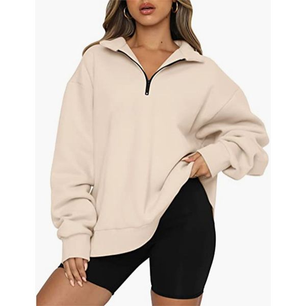 women's sweater 2023 autumn new polo neck zipper long sleeve sweatshirts women's loose casual women's top, Black
women's sweater 2023 autumn new polo neck zipper long sleeve sweatshirts women's loose casual women's top, Black