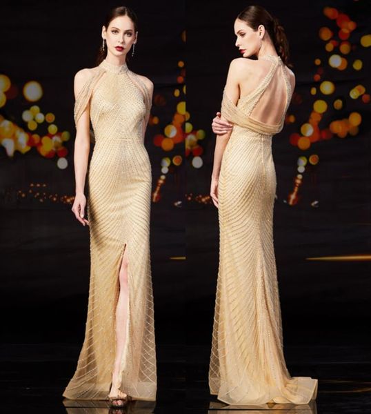 custom made high neck front slit champagne evening dresses robe longue luxury crystal mermaid prom dresses7696713, Black;red
custom made high neck front slit champagne evening dresses robe longue luxury crystal mermaid prom dresses7696713, Black;red