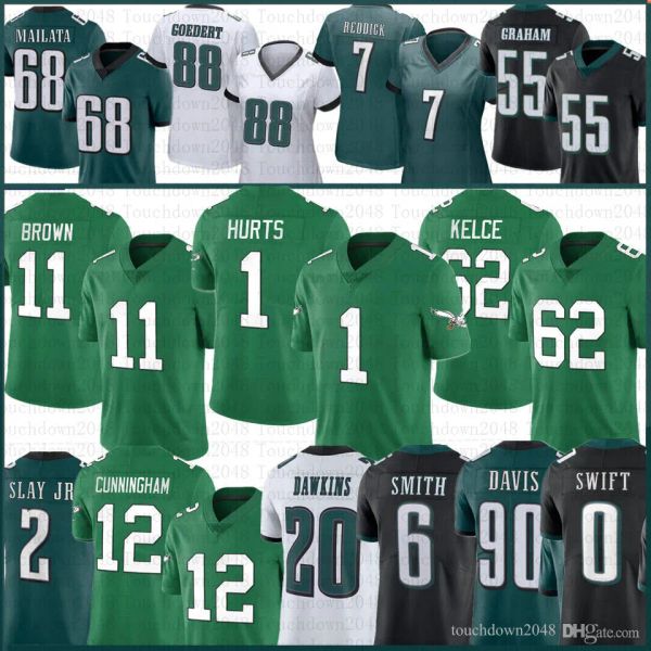 1 jalen hurts kelly green football jersey 11 a.j. brown devonta smith haason reddick jason kelce darius slay jr lane johnson mailata goedert, Black;red
1 jalen hurts kelly green football jersey 11 a.j. brown devonta smith haason reddick jason kelce darius slay jr lane johnson mailata goedert, Black;red