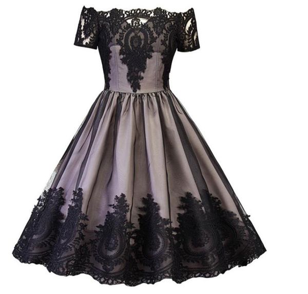 women 1950s 60s vintage dresses patchwork backless lace mesh short sleeve slash neck retro elegant black dresses dk4096sy dorp shi7204185, White;black
women 1950s 60s vintage dresses patchwork backless lace mesh short sleeve slash neck retro elegant black dresses dk4096sy dorp shi7204185, White;black